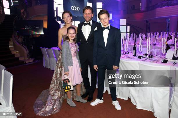 Philip Greffenius and his wife Evelyn Greffenius and their children, daughter Olivia Greffenius and son Luke Greffenius during the Audi Generation...