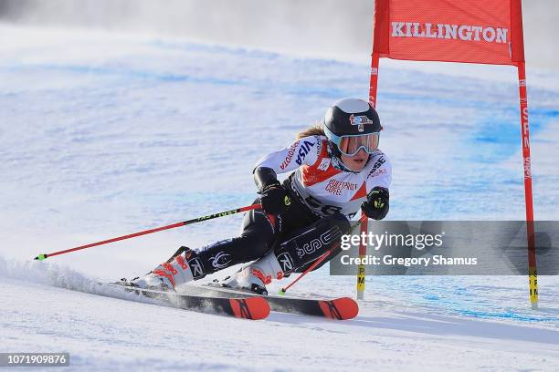 Nina OBrien competes in the first run of the Women's Giant Slalom at the Audi FIS Ski World Cup on November 24, 2018 in Killington, Vermont.