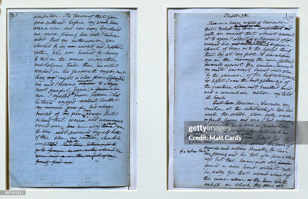 Mary Shelley Manuscripts Form Part Of An Exhibition At The Bodleian Library