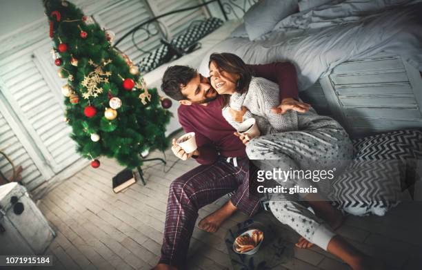 peaceful christmas morning. - christmas breakfast stock pictures, royalty-free photos & images