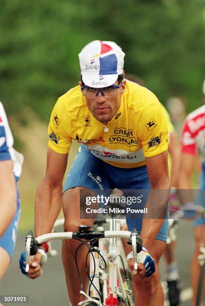 Miguel Indurain of Spain in action during stage twelve of the Tour de France between St Etienne and Monde in France. \ Mandatory Credit: Mike Powell...