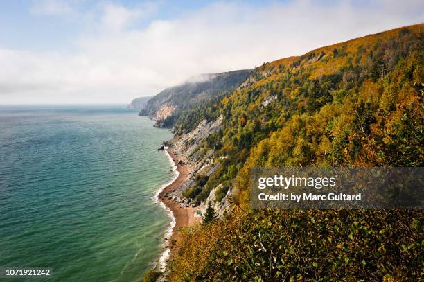 bay of fundy coastline in cape chignecto provincial park, nova scotia, canada - atlantic canada stock pictures, royalty-free photos & images