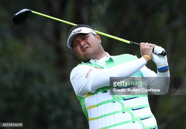 Prom Meesawat of Thailand plays a shot during day four of the 2018 World Cup of Golf at The Metropolitan on November 25, 2018 in Melbourne, Australia.