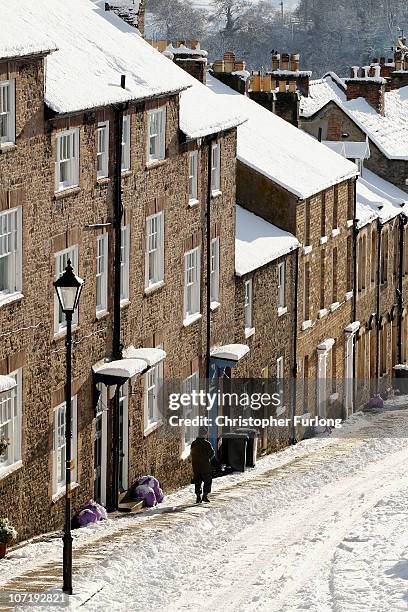 Snow covers the market town of Richmond in North Yorkshire on November 29, 2010 in Richmond, United Kingdom. More snow fell overnight affecting...