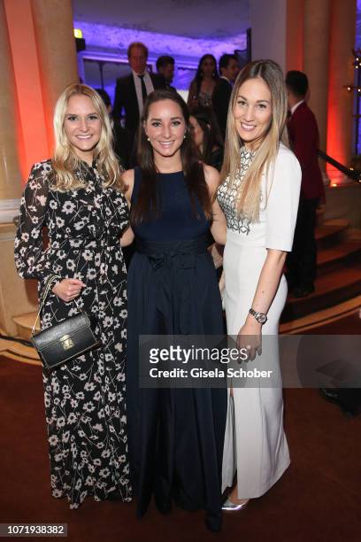 Stephanie Kinshofer, Alexandra Kinshofer, daughters of Christa Kinshofer and Julia Oswald during the Audi Generation Award 2018 at Hotel Bayerischer...