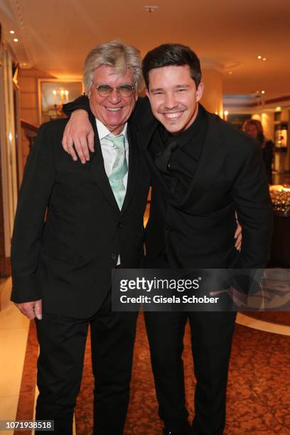Nico Santos and his father Egon Wellenbrink during the Audi Generation Award 2018 at Hotel Bayerischer Hof on December 11, 2018 in Munich, Germany.
