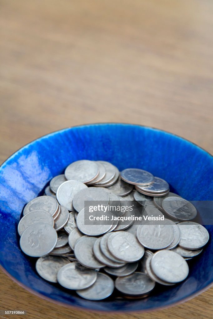 Bowl of quarters