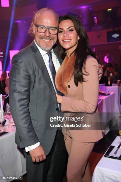 Peter Olsson and his fiance Diana Buergin during the Audi Generation Award 2018 at Hotel Bayerischer Hof on December 11, 2018 in Munich, Germany.