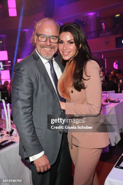 Peter Olsson and his fiance Diana Buergin during the Audi Generation Award 2018 at Hotel Bayerischer Hof on December 11, 2018 in Munich, Germany.