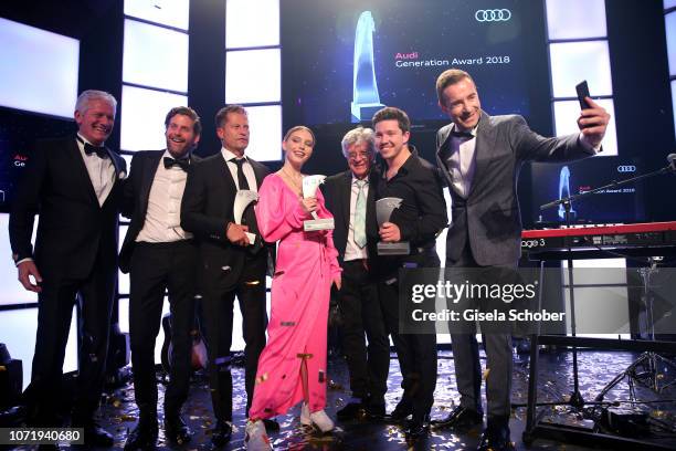 Alexander Schuhmacher, Philip Greffenius, Til Schweiger, Lina Larissa Strahl, Egon Wellenbrink, Nico Santos, Kai Pflaume during the Audi Generation...