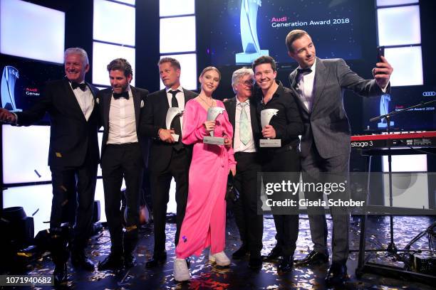 Alexander Schuhmacher, Philip Greffenius, Til Schweiger, Lina Larissa Strahl, Egon Wellenbrink, Nico Santos, Kai Pflaume during the Audi Generation...