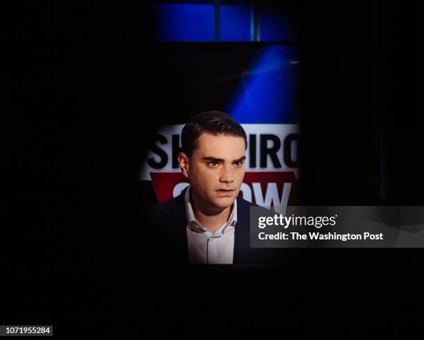 Conservative political commentator, writer, and lawyer Ben Shapiro during a break of the filming of his show The Ben Shapiro Show on September 26,...