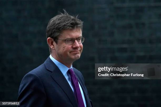 Business Secretary Greg Clark in Downing Street after it was announced that Prime Minister Theresa May will face a vote of no confidence, to take...