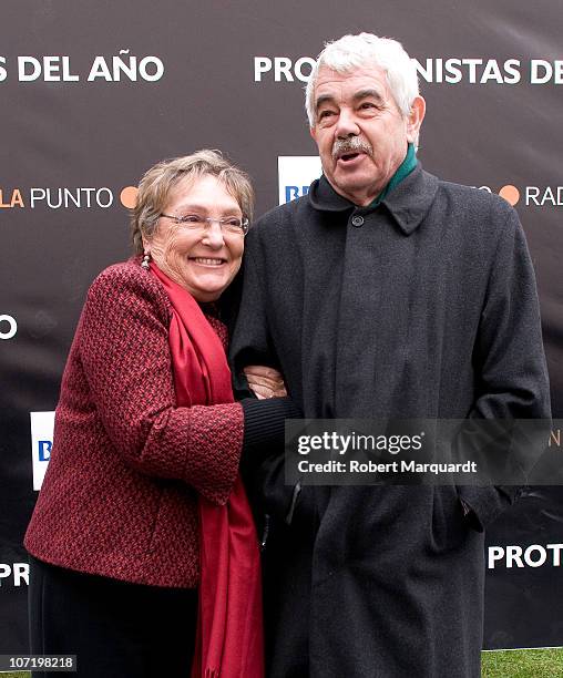 Pasqual Maragall and Diana Garrigosa attend the 'Protagonistas Award 2010' at the Palau de Congressos de Catalunya on November 29, 2010 in Barcelona,...