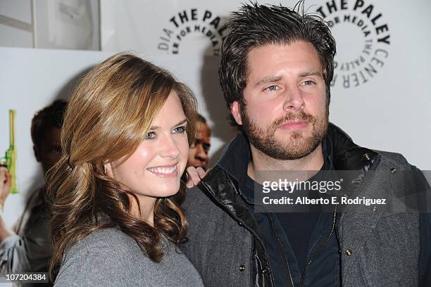 Actress Maggie Lawson and actor James Roday arrive to The Paley Center For Media's presentation of a "Psych" And "Twin Peaks" Reunion on November 29,...