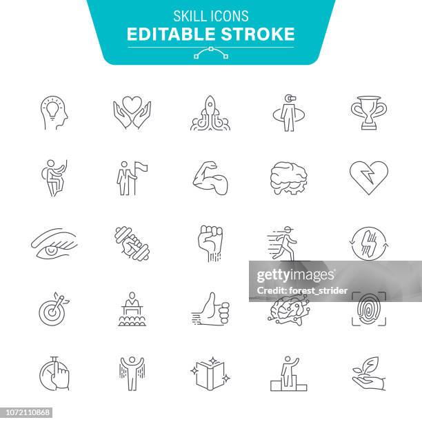 skill line icons - key personnel icon stock illustrations