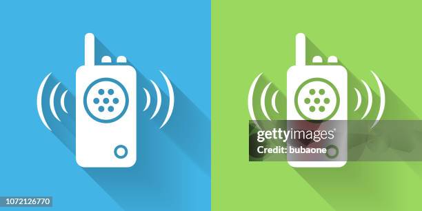 walkie-talkie icon with long shadow - walkie talkie stock illustrations