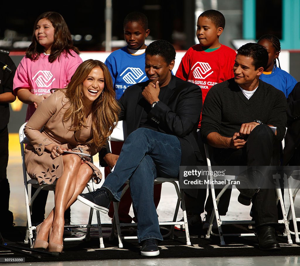 Boys And Girls Clubs Of America Announcement With Denzel Washington And Jennifer Lopez