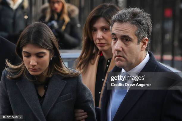 Michael Cohen, President Donald Trump's former personal attorney and fixer, arrives with daughter Samantha Blake Cohen and wife Laura Shusterman at...