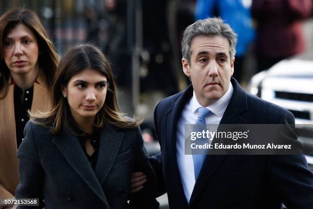 Michael Cohen, President Donald Trump's former personal attorney and fixer, arrives with daughter Samantha Blake Cohen at federal court for his...