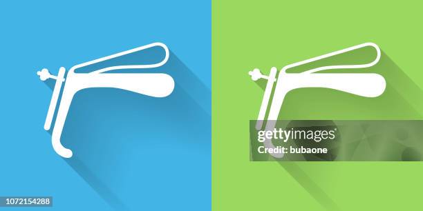 spekulum-symbol mit langen schatten - spekulum stock-grafiken, -clipart, -cartoons und -symbole
