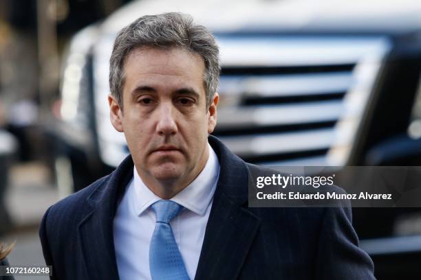Michael Cohen, President Donald Trump's former personal attorney and fixer, arrives at federal court for his sentencing hearing, December 12, 2018 in...