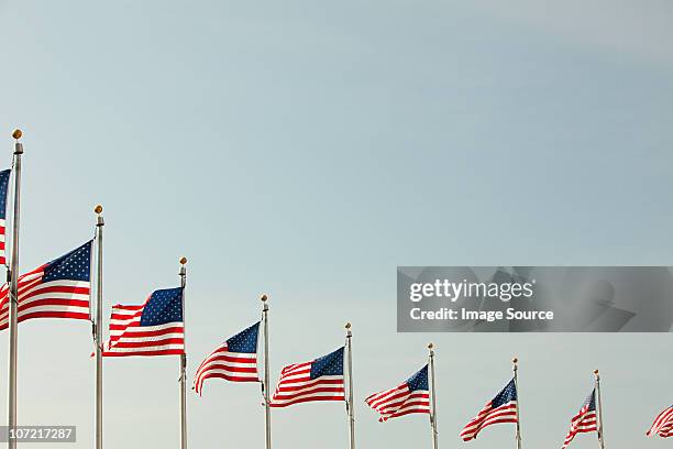 american flags - nation tour foto e immagini stock