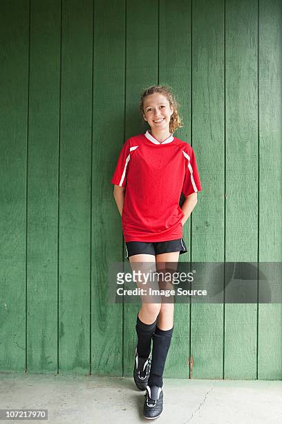 portrait of a girl soccer player - pro 14 stock pictures, royalty-free photos & images