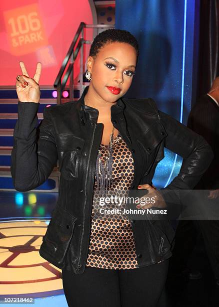 Chrisette Michele visits BET's "106 & Park" at BET Studios on November 29, 2010 in New York City.