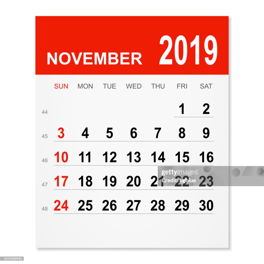 November 2019 calendar