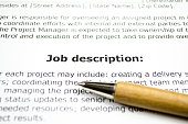 Job description with wooden pen