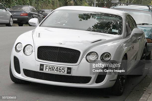 Drummer Phil Rudd's Bentley car is seen outside Tauranga District Court following his conviction for cannabis possession on December 1, 2010 in...