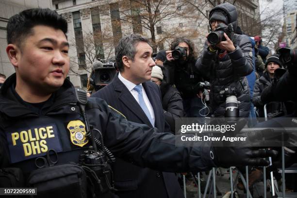 Michael Cohen, President Donald Trump's former personal attorney and fixer, exits federal court after his sentencing hearing, December 12, 2018 in...