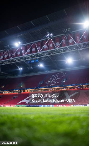 General view inside the stadium prior to the UEFA Champions League Group E match between Ajax Amsterdam and FC Bayern Muenchen at Johan Cruyff Arena...