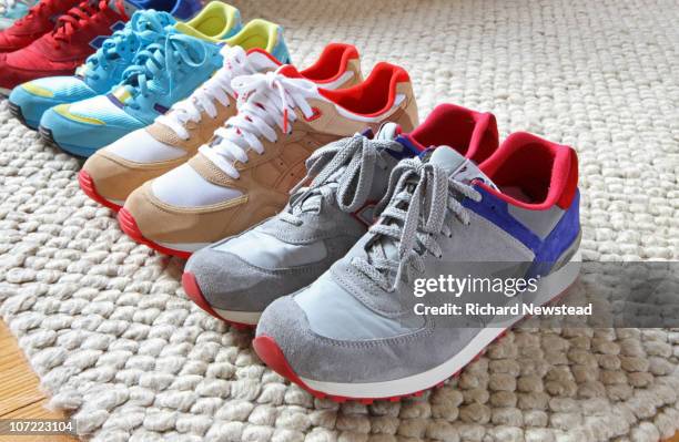 choice of footwear - shoes in a row stock pictures, royalty-free photos & images