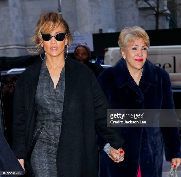 Jennifer Lopez and mom Guadalupe Rodriguez out and about on Guadalupe's birthday on December 12, 2018 in New York City.