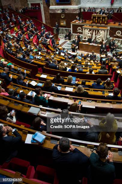 French Assembly seen attending a session of questions to the government at the National Assembly.