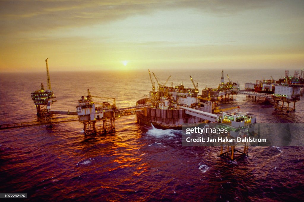 Oil production platform in the North Sea