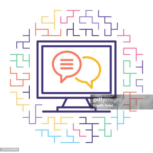 tech support line icon illustration - complicated instructions stock illustrations