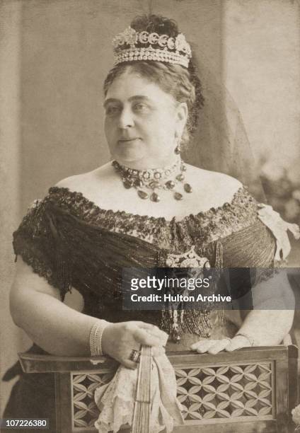 Princess Mary Adelaide Wilhelmina Elizabeth of Cambridge, Duchess of Teck , circa 1866. She married Francis, Duke of Teck in 1866, and gave birth to...