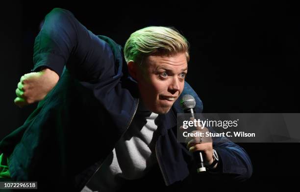 Rob Beckett performs during Absolute Radio Live at the London Palladium on November 25, 2018 in London, England.