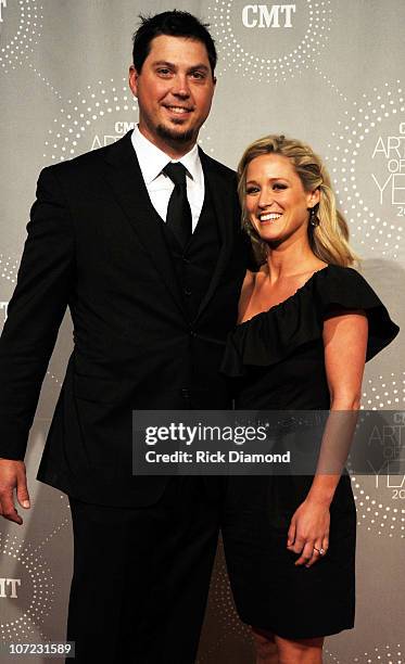 Boston Red Sox Pitcher Josh Beckett and Holly Fisher attend the CMT Artists of the Year at The Factory on November 30, 2010 in Franklin, Tennessee.