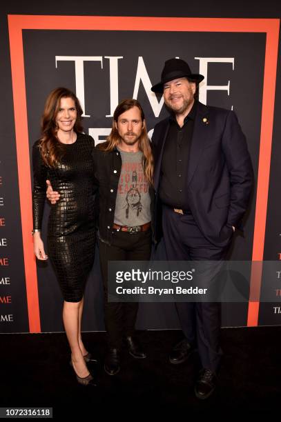 Lynne Benioff, Lukas Nelson, and Marc Benioff attend the TIME Person Of The Year Celebration at Capitale on December 12, 2018 in New York City.
