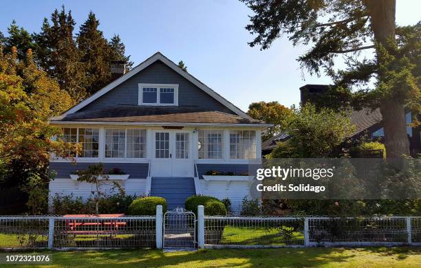 perfect old cottage from a past era - surrey british columbia stock pictures, royalty-free photos & images