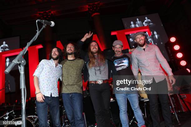 Lukas Nelson and his band during a curtain call onstage at the TIME Person Of The Year Celebration at Capitale on December 12, 2018 in New York City.