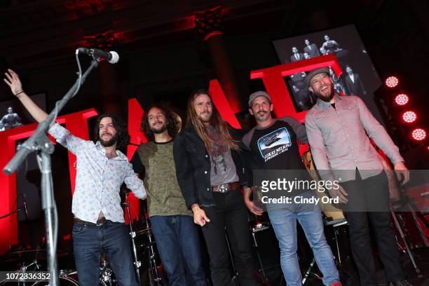 Lukas Nelson and his band during a curtain call onstage at the TIME Person Of The Year Celebration at Capitale on December 12, 2018 in New York City.