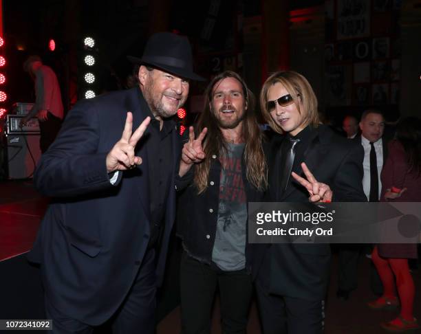 Marc Benioff, Lukas Nelson and Yoshiki attend the TIME Person Of The Year Celebration at Capitale on December 12, 2018 in New York City.