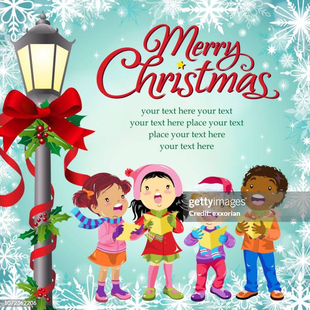 stockillustraties, clipart, cartoons en iconen met de hymnes van kerstmis op straat - african childrens choir