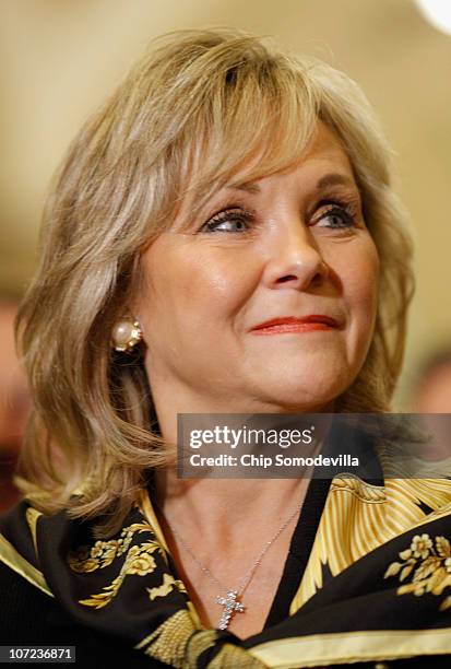 Oklahoma Governor-elect Mary Fallin talks to reporters after meeting with Congressional Republican leaders and fellow Republican governors-elect at...