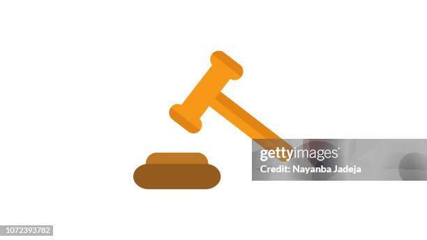 judge gavel or auction hammer icon - indian crime law and justice stock illustrations